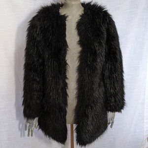 Halston Heritage | Black Faux Fur Jacket | Size 2 | EUC